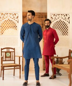 2Pc Men'S Kurta And Pants Stitched Red Suit Imist-26Rd 10 Red7Resize