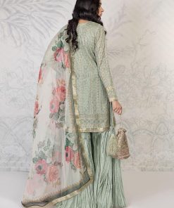 Maria.b Evening Wear Sea Green Gharara Suit Mbsf-Pf22-01Sg 9 Maria.b Evening Wear Sea Green Gharara Suit Mbsf-Pf22-01Sg