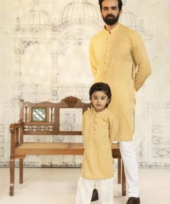 1Pc Men’s Wear Self-Jacquard Kurta Imist31-Mustard 4 Yelow30A Imanistudio.com E1663866394317