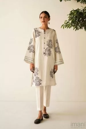 Zara Shahjahan Basic Cotton Kurta White Zszkt-1149