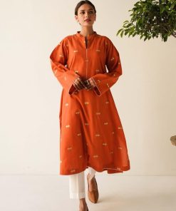 Zara Shahjahan Basic Cotton Kurta Orange ZSZKT-1159