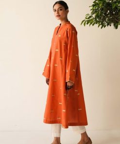 Zara Shahjahan Basic Cotton Kurta Orange Zszkt-1159 10 Zkt 1159A Imanistudio.com 1