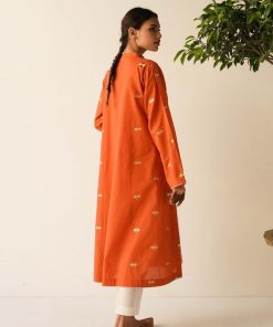 Zara Shahjahan Basic Cotton Kurta Orange Zszkt-1159 7 Zkt 1159D Imanistudio.com 1