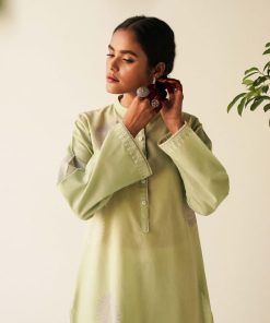 Zara Shahjahan Basic Cotton Kurta Pastel Green Zszkt-1163 11 Zkt 1163B Imanistudio.com 1