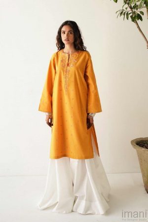 Zara Shahjahan Basic Cotton Kurta Mustard ZSZKT-1177