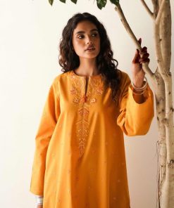 Zara Shahjahan Basic Cotton Kurta Mustard Zszkt-1177 12 Zkt 1177A Imanistudio.com 1