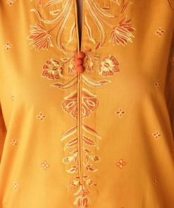Zara Shahjahan Basic Cotton Kurta Mustard Zszkt-1177 10 Zkt 1177C Imanistudio.com 1
