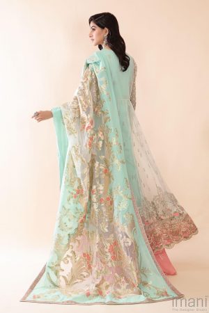 Maria.b Evening Wear Mbroidered Suit White Aqua &Amp; Peach Mbds-2408 Wp