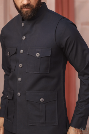 Men’s Wear Poly / Viscous Waistcoat Emir Imist07W-Navy Blue