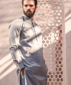 2Pcs Men’s Shalwar Kameez Wasf Imist04A-S-Grey 7 Ist 04 Silverc.imanistudio.com Imanistudio.com