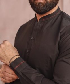 2Pcs Men’s Shalwar Kameez Silver Star Imist05A-Black 8 Ist 05 Blackd.imanistudio.com Imanistudio.com