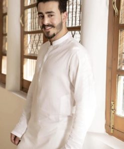 1Pc Men’s Wear Self-Jacquard Kurta Imist17-White 5 Ist 17 Whtb Imanistudio.com E1663865879412