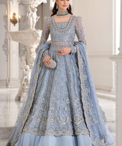 Maria B Couture Wedding Wear Ice Blue Dress Mbmc-041Ib 11 Maria B Couture Wedding Wear Ice Blue Dress Mbmc-041Ib