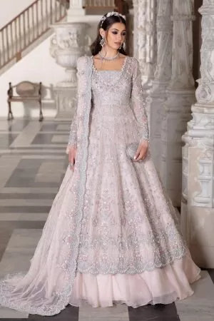 Maria B Couture Wedding Wear Pastel Pink Dress Mbmc-042Pp