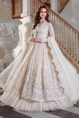 Maria B Couture Wedding Wear White Dress MBMC-044BW