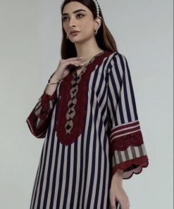 Sana Safinaz Basic Cotton Stone &Amp; Navy Shirt Imssbsp-509Sn 6 S2S2Bsp509A Imanistudio.com E1663091193339
