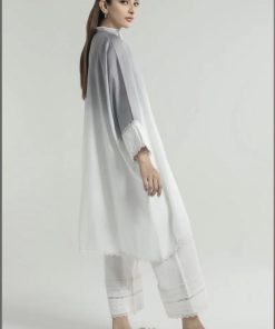 Sana Safinaz Basic Cotton Grey Top Imssbsp-179G 8 Sana Safinaz Basic Cotton Grey&Amp;White Twin Set Imssbsp-179G