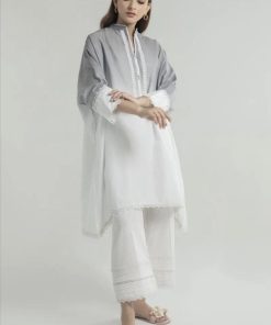 Sana Safinaz Basic Cotton Grey&White Twin Set IMSSBSP-179G