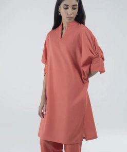 Sana Safinaz Basic Cotton Coral Twin Set Imssmhy-516C 5 Sana Safinaz Basic Cotton Coral Twin Set Imssmhy-516C