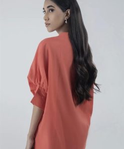 Sana Safinaz Basic Cotton Coral Twin Set Imssmhy-516C 4 Sana Safinaz Basic Cotton Coral Twin Set Imssmhy-516C