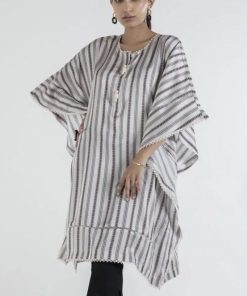 Sana Safinaz Beige Satin Basic Poncho Imsstp-509B 5 Ss22Stp509B Imanistudio.com E1663090743584