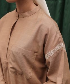 Zara Shahjahan Basic 2Pcs Kurta Suit Zszkt-1202- Warm Tan 9 Zkt 1202B Imanistudio.com