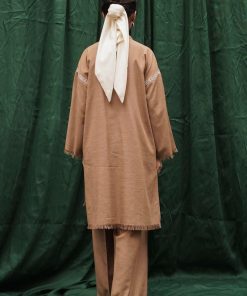 Zara Shahjahan Basic 2Pcs Kurta Suit Zszkt-1202- Warm Tan 11 Zkt 1202D Imanistudio.com