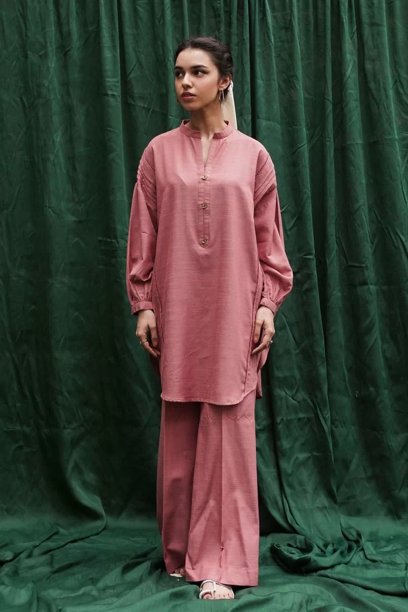 Zara Shahjahan Basic 2Pcs Kurta Suit Zszkt-1203-Tea Pink