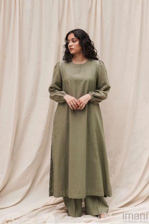 Zara Shahjahan Basic 2Pcs Kurta Suit ZSZKT-1204-Olive Green