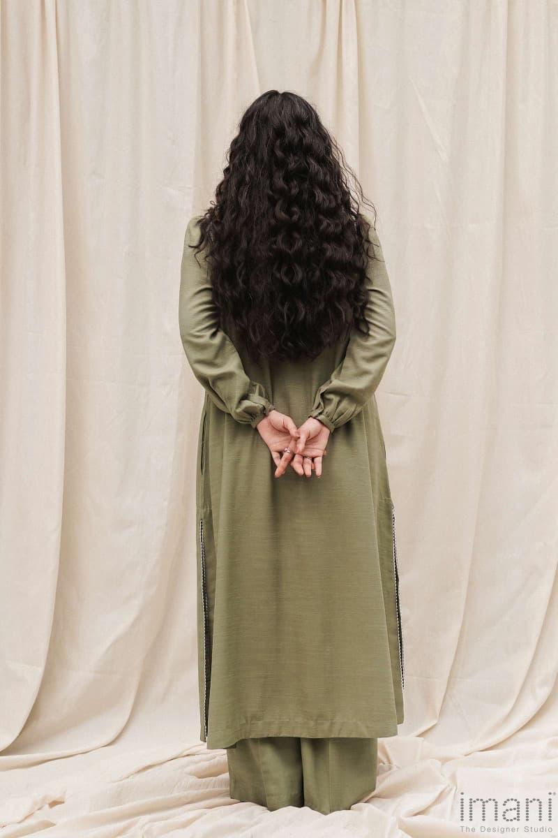 Zara Shahjahan Basic 2Pcs Kurta Suit Zszkt-1204-Olive Green