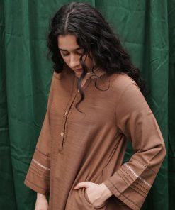 Zara Shahjahan Basic 2Pcs Kurta Suit Zszkt-1205-Light Brown 10 Zkt 1205A Imanistudio.com