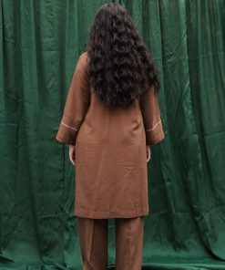 Zara Shahjahan Basic 2Pcs Kurta Suit Zszkt-1205-Light Brown 13 Zkt 1205F Imanistudio.com