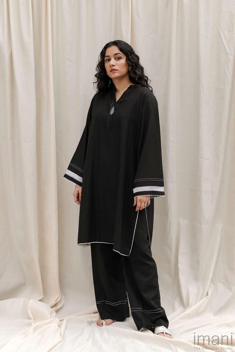 Zara Shahjahan Basic 2Pcs Kurta Suit Zszkt-1206-Black