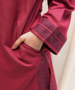 Zara Shahjahan Basic 2Pcs Kurta Suit Zszkt-1207-Ruby Red 9 Zkt 1207D Imanistudio.com