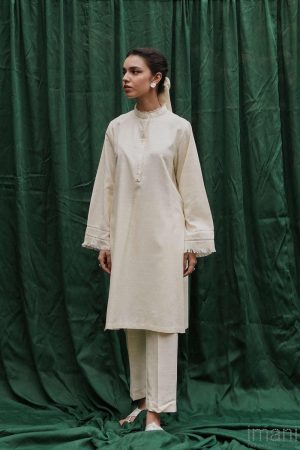 Zara Shahjahan Basic 2Pcs Kurta Suit Zszkt-1208-Cream