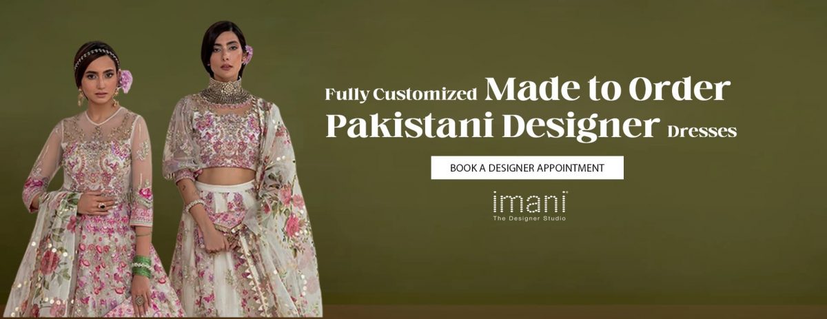 Pakistani Clothing Online In UK Latest Designs Of 2024   Pakistani Bridal And Cotoure Dress 1 Imanistudio.com 1200x463 