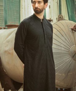 1Pcs Men’s Embroidered Cotton Kurta Imist44-Black 6 3J1A8292A Imanistudio.com E1668877658450