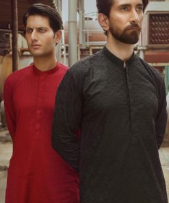 1Pcs Men’s Embroidered Cotton Kurta Imist44-Black 7 3J1A8315 Imanistudio.com E1668877643666