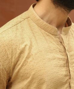 1Pcs Men’s Embroidered Cotton Kurta Imist46-Beige 7 3J1A8465 Imanistudio.com Scaled E1668873110652
