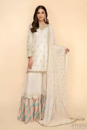Maria.b Casual Wear Ivory & Gold Outfit MBCSS-508IG
