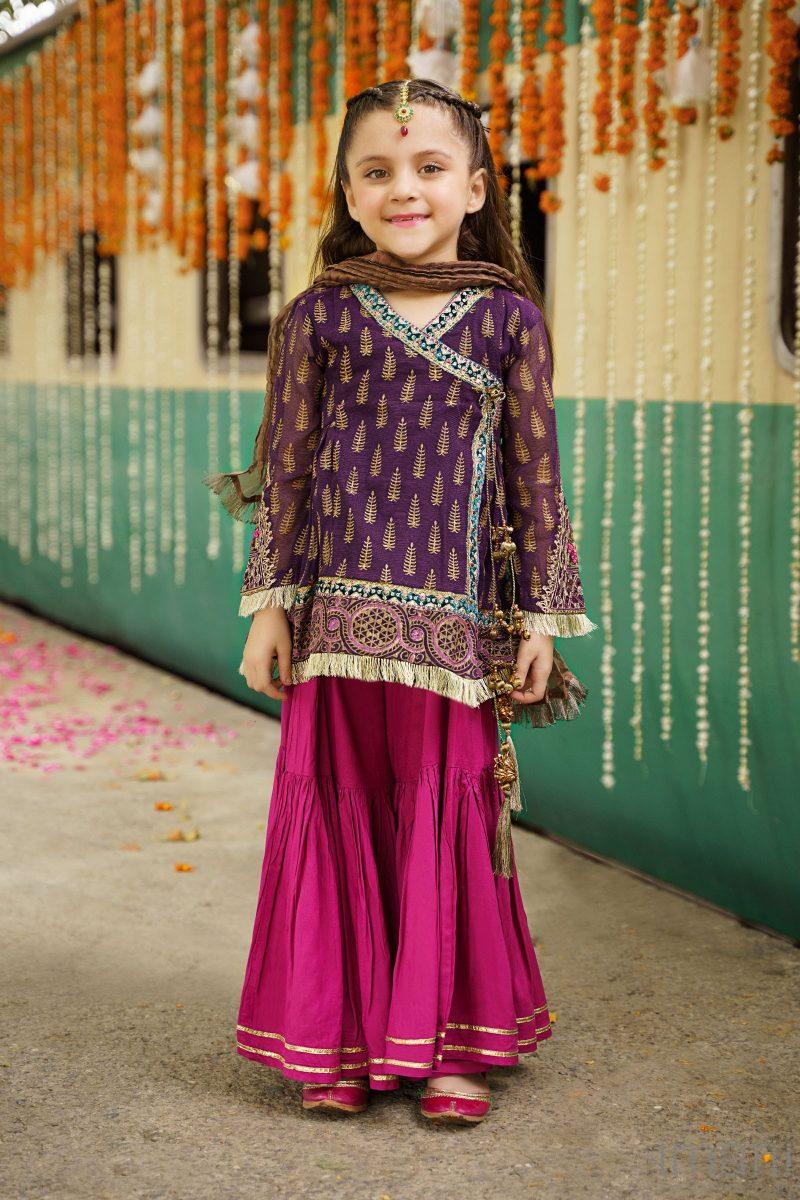 Maria.b Kid’s Wear Purple/Magenta Gharara Suit Mbmkd-W22-09Pm