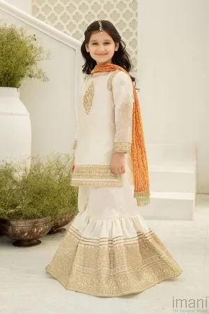 Maria.b Kid’s Wear Off-White Gharara Suit Mbmks-W22-04Ow