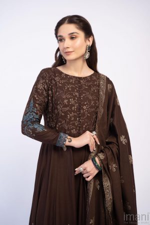 Mariab Casual Wear Linen Outfit Brown Mbdls-1001Br