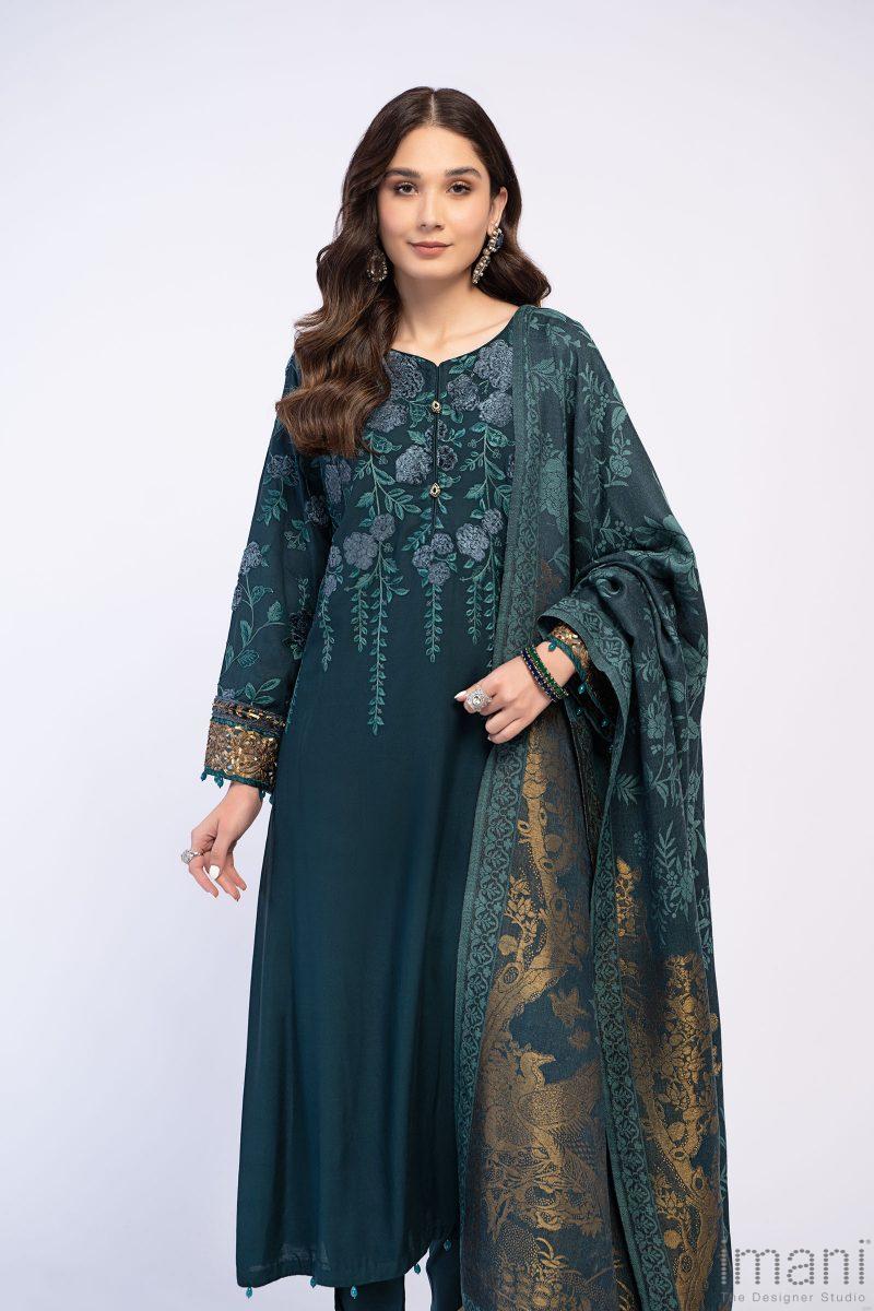 Mariab Casual Wear Linen Outfit Teal Mbdls-1005Tl