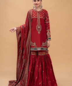 Maria.B Casual Wear Ruby Red Outfit MBCSS-602RR