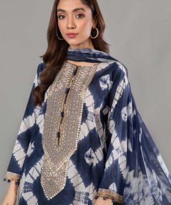Maria.b Casual Wear Navy Mprint Mbmp-1702Np 9 D 2Acloseup Imanistudio.com E1680104957626