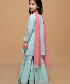 Maria.b Kid’s Wear Aqua Blue Gharara Suit Mbmkd-W2311Ab 13 Mkd Ef23 11 Blueg Imanistudio.com E1678299096245