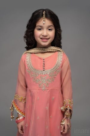Maria.b Kid’s Wear Peachy Pink Gharara Suit Mbmks-W2316Pp