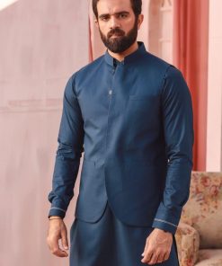 3Pcs Men’s Shalwar Kameez Silver Star Imist05-Dark Blue 11 3J1A3883 Imanistudio.com
