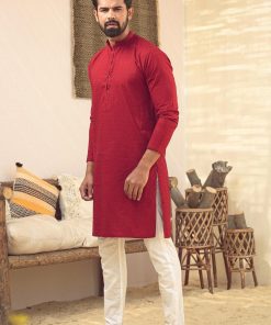 1Pc Men’s Wear Self-Jacquard Kurta Imist-78Maroon 7 3J1A4089 Imanistudio.com E1680458376999